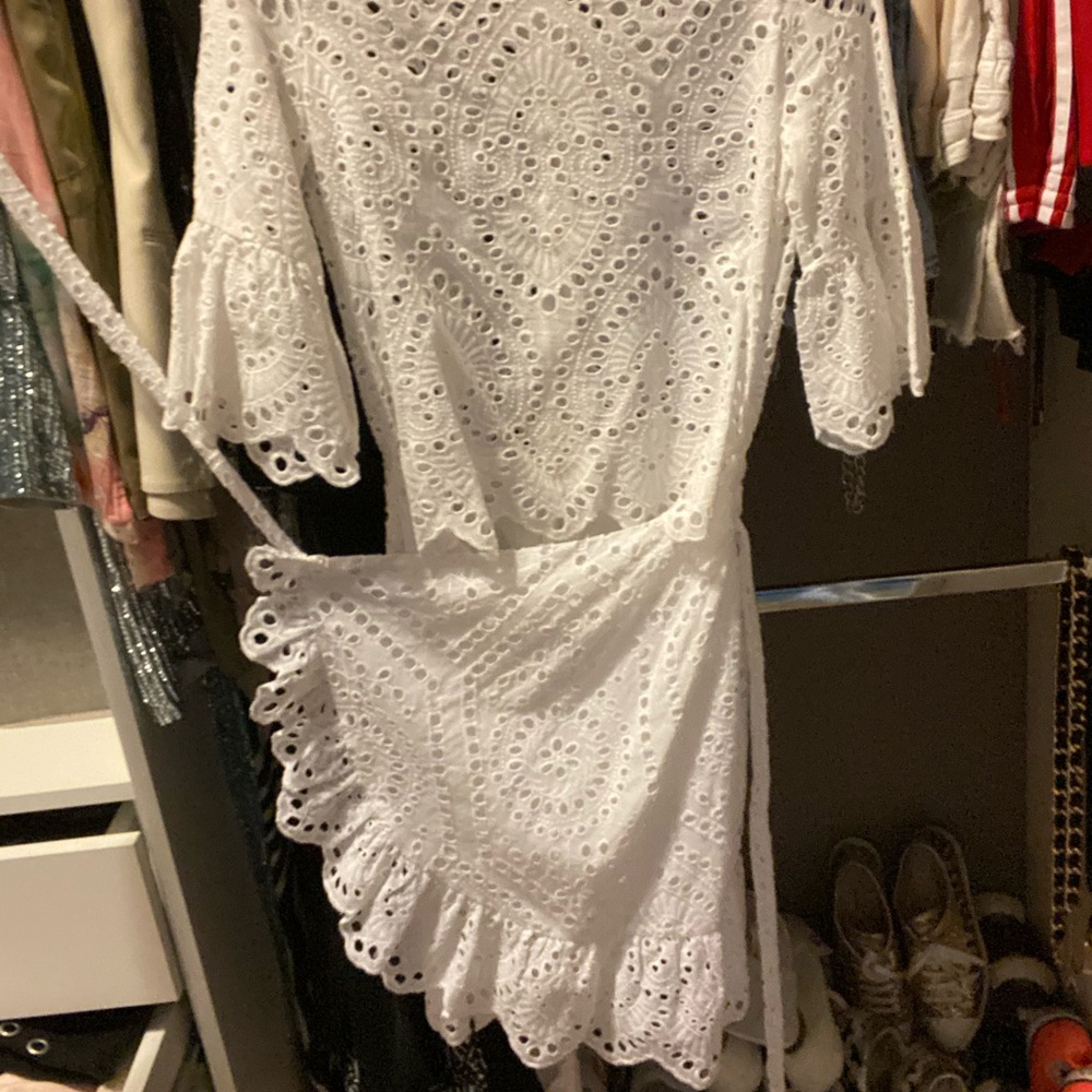 White dress wrap around